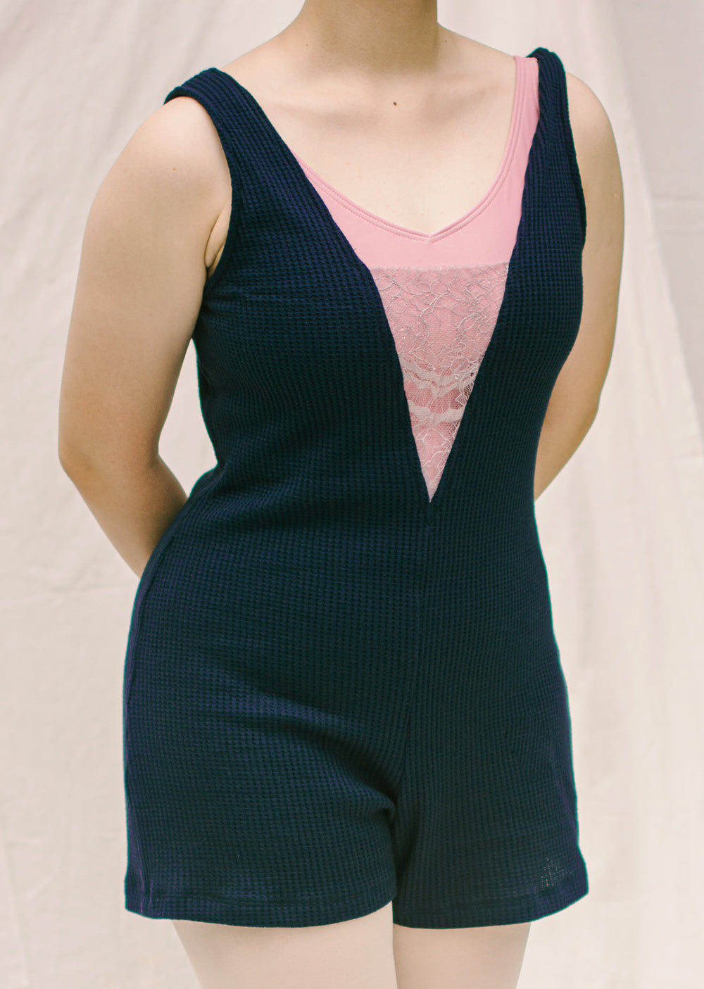 The Reversible Ballet Romper - Blueberry Waffle - Cloud & Victory