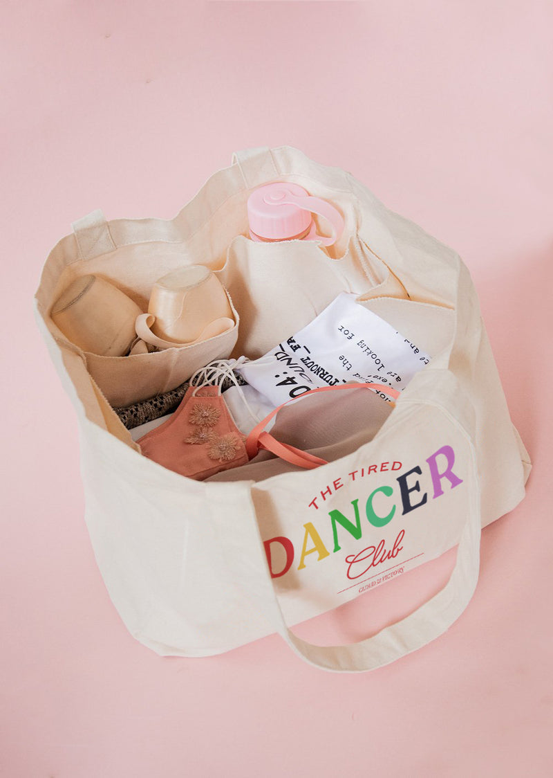 The Tired Dancer Club Organic Cotton Tote Bag - Cloud & Victory